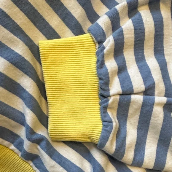 Women’s Size Medium Blue and Yellow Striped Sweatshirt - Picture 4 of 4